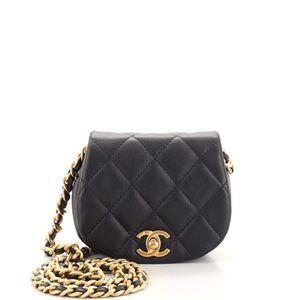 Chanel Coco Mail Clutch with Chain Quilted Calfskin Mini Black